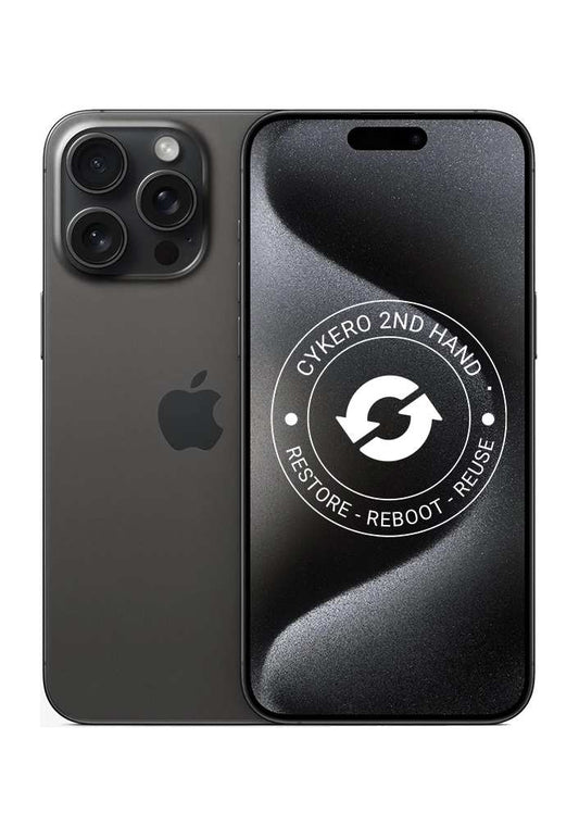 iPhone 15 Pro Max 256GB Titane Noir Reconditionné - Cykero