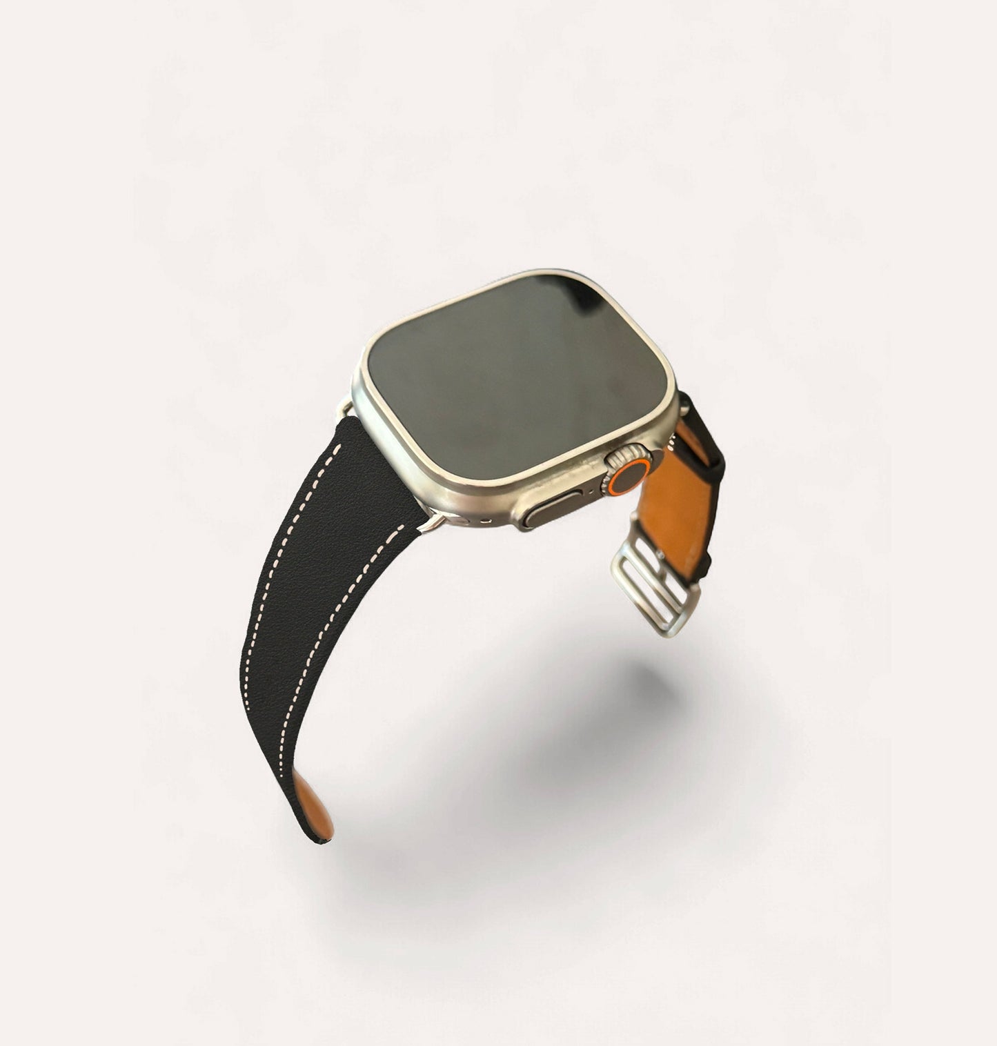 Bracelet cuir recyclé noir pour Apple Watch - Cykero