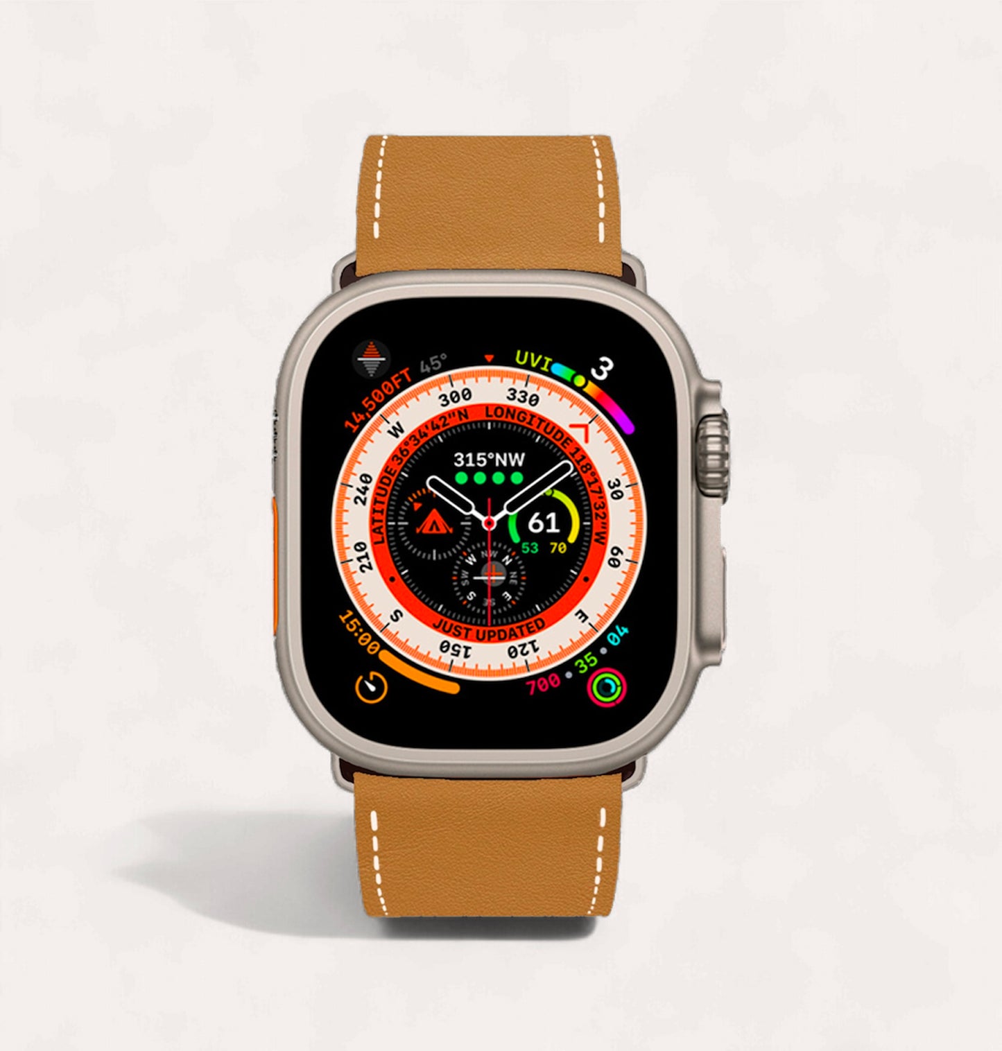 Bracelet cuir recyclé Cognac pour Apple Watch - Cykero