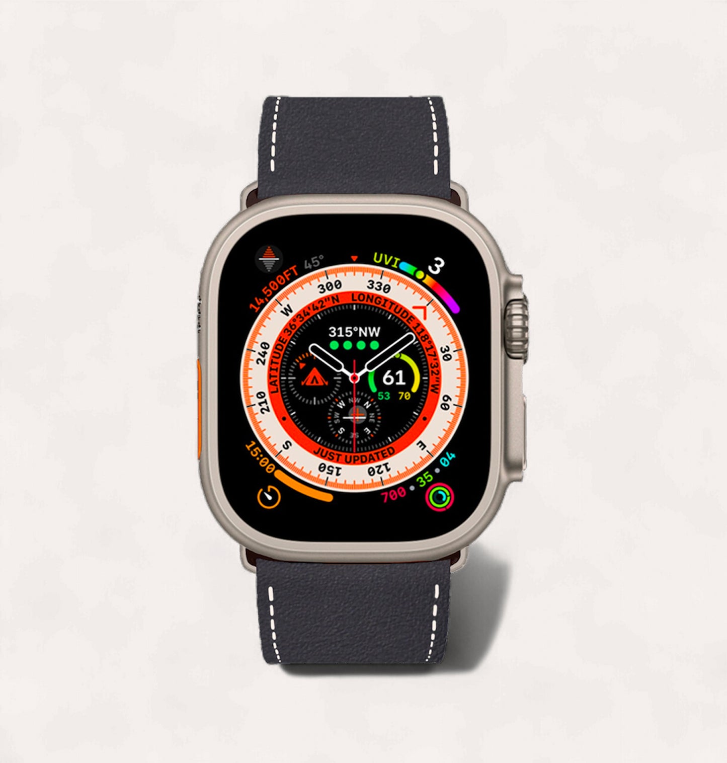 Bracelet cuir recyclé Bleu Marine pour Apple Watch - Cykero