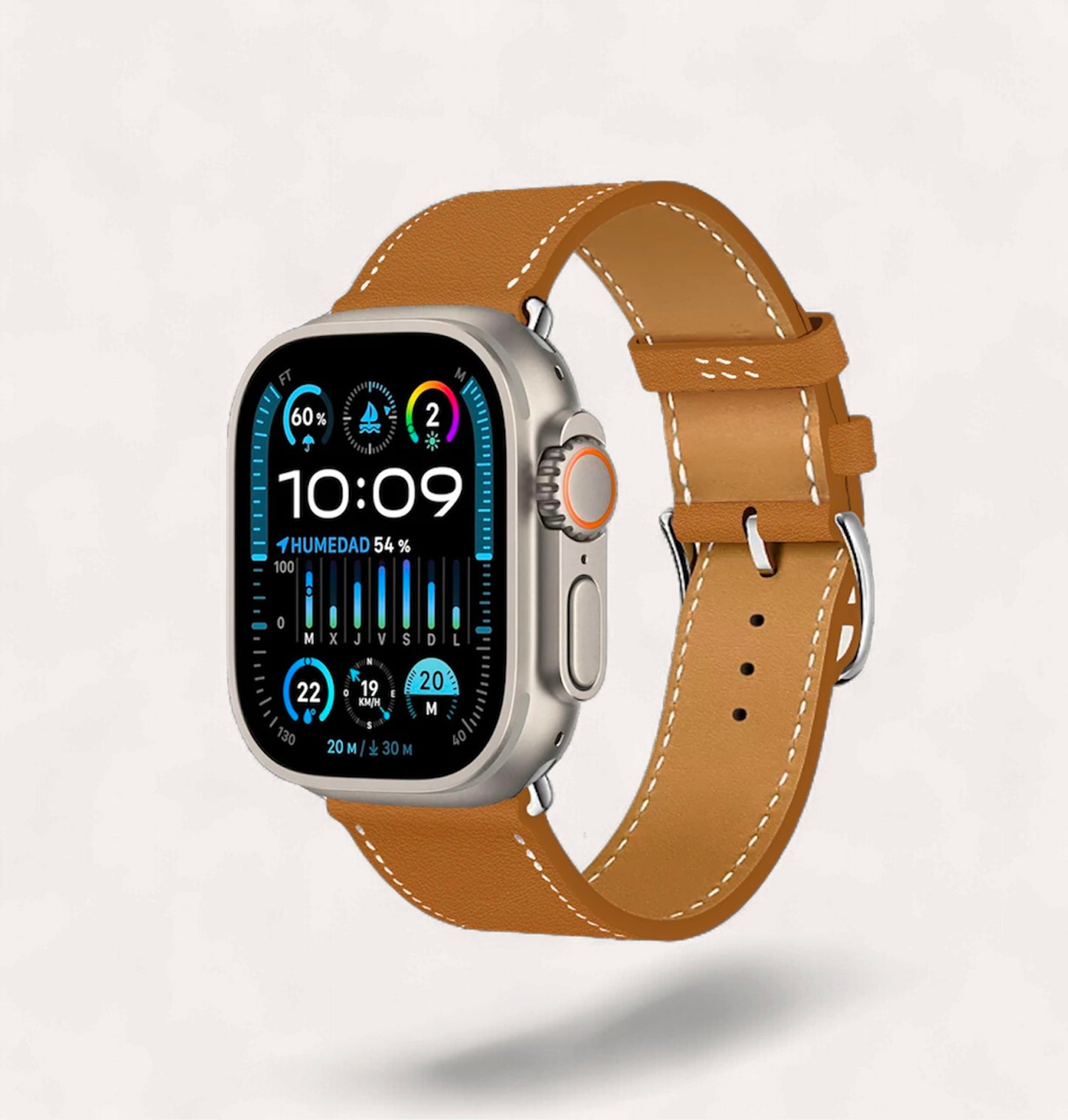 Bracelet cuir recyclé Cognac pour Apple Watch - Cykero