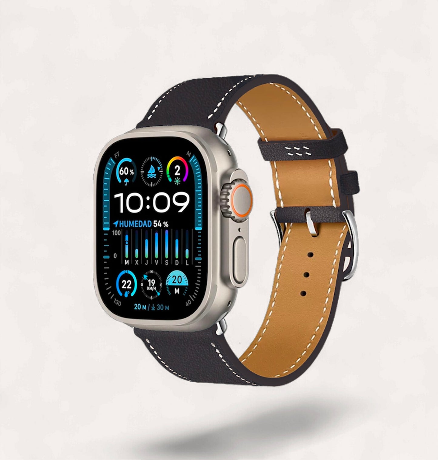 Bracelet cuir recyclé Bleu Marine pour Apple Watch - Cykero