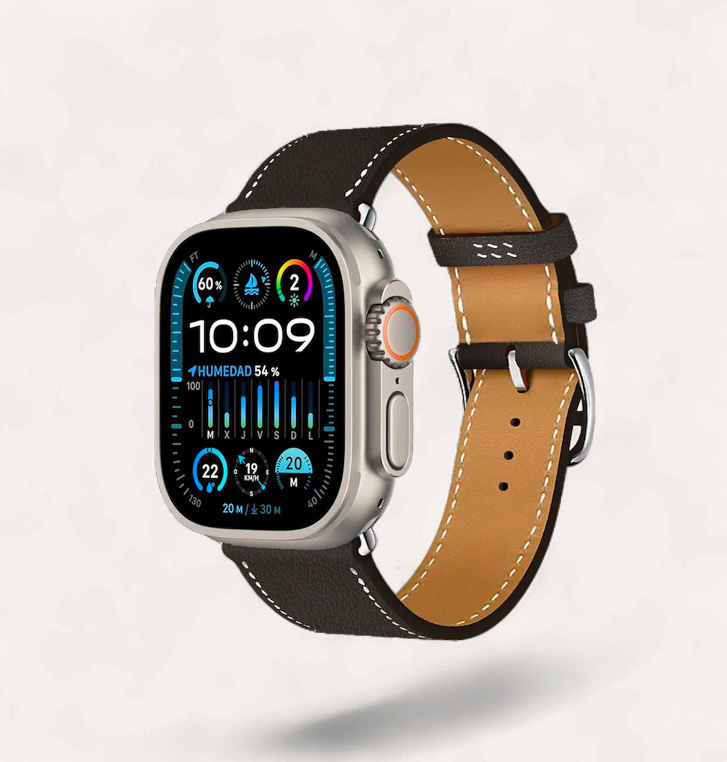 Bracelet cuir recyclé noir pour Apple Watch - Cykero
