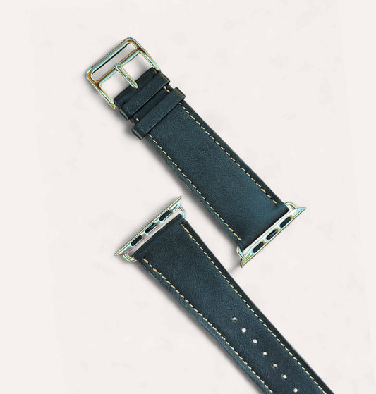 Bracelet cuir recyclé noir pour Apple Watch - Cykero