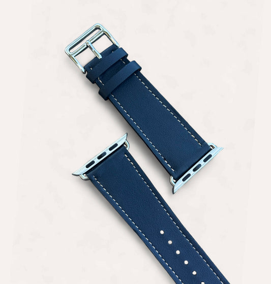 Bracelet cuir recyclé Bleu Marine pour Apple Watch - Cykero