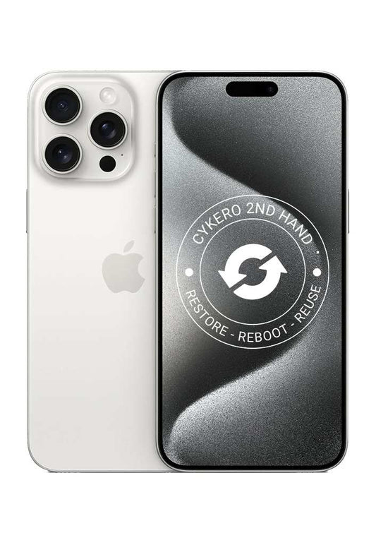 iPhone 15 Pro 128GB Titane Blanc Reconditionné - Cykero