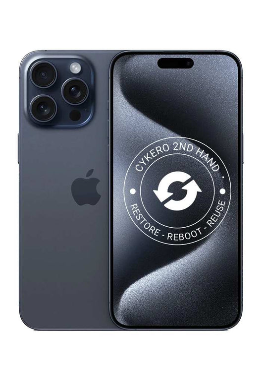 iPhone 15 Pro Max 1TB Titane Bleu Reconditionné - Cykero