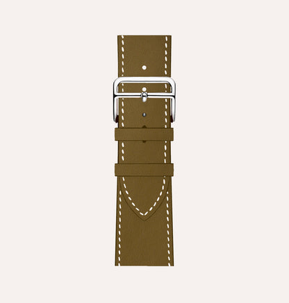 Bracelet cuir recyclé Kaki pour Apple Watch - Cykero