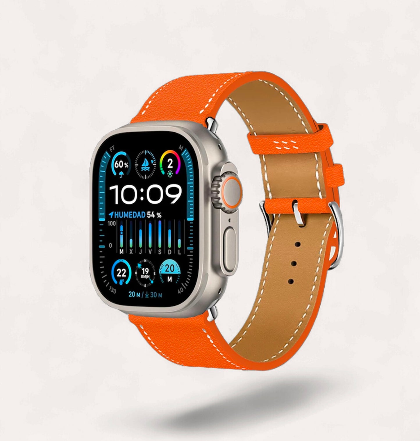 Bracelet cuir recyclé Orange pour Apple Watch - Cykero