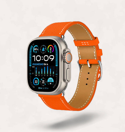 Bracelet cuir recyclé Orange pour Apple Watch - Cykero
