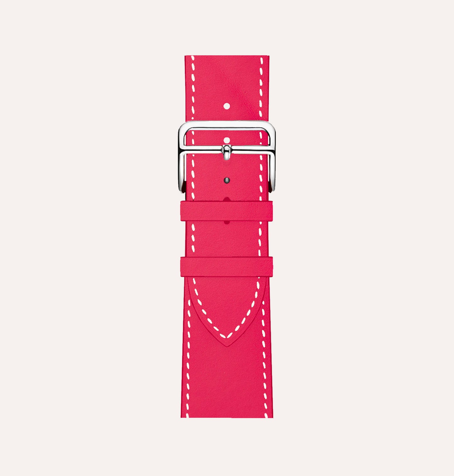 Bracelet cuir recyclé rose framboise pour Apple Watch - Cykero
