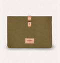Pochette CHARLIE GM aus recyceltem Leder Khaki-Cognac - Cykero