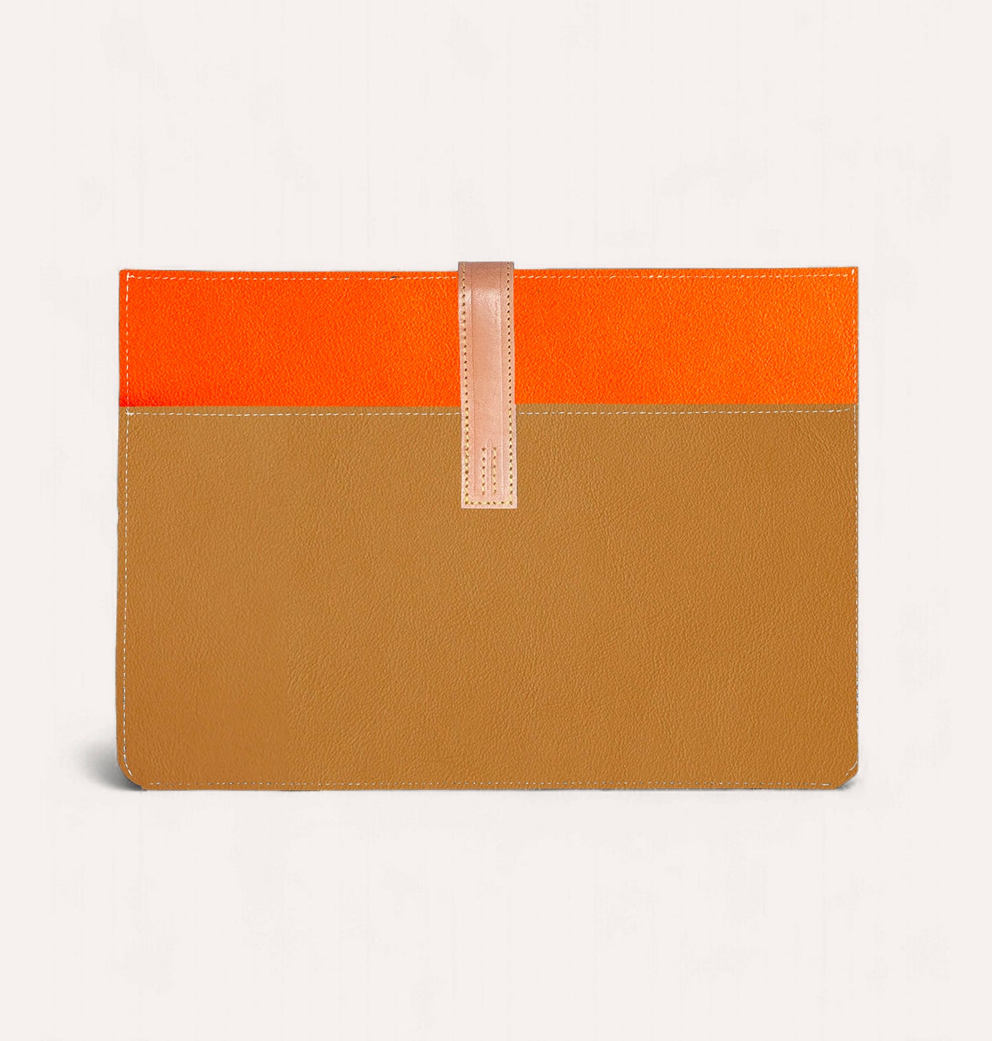 Pochette CHARLIE GM en cuir recyclé Cognac-Orange - Cykero