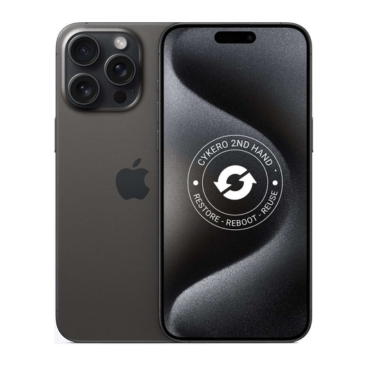 iPhone 15 Pro Max 256GB Titane Noir Reconditionné - Cykero