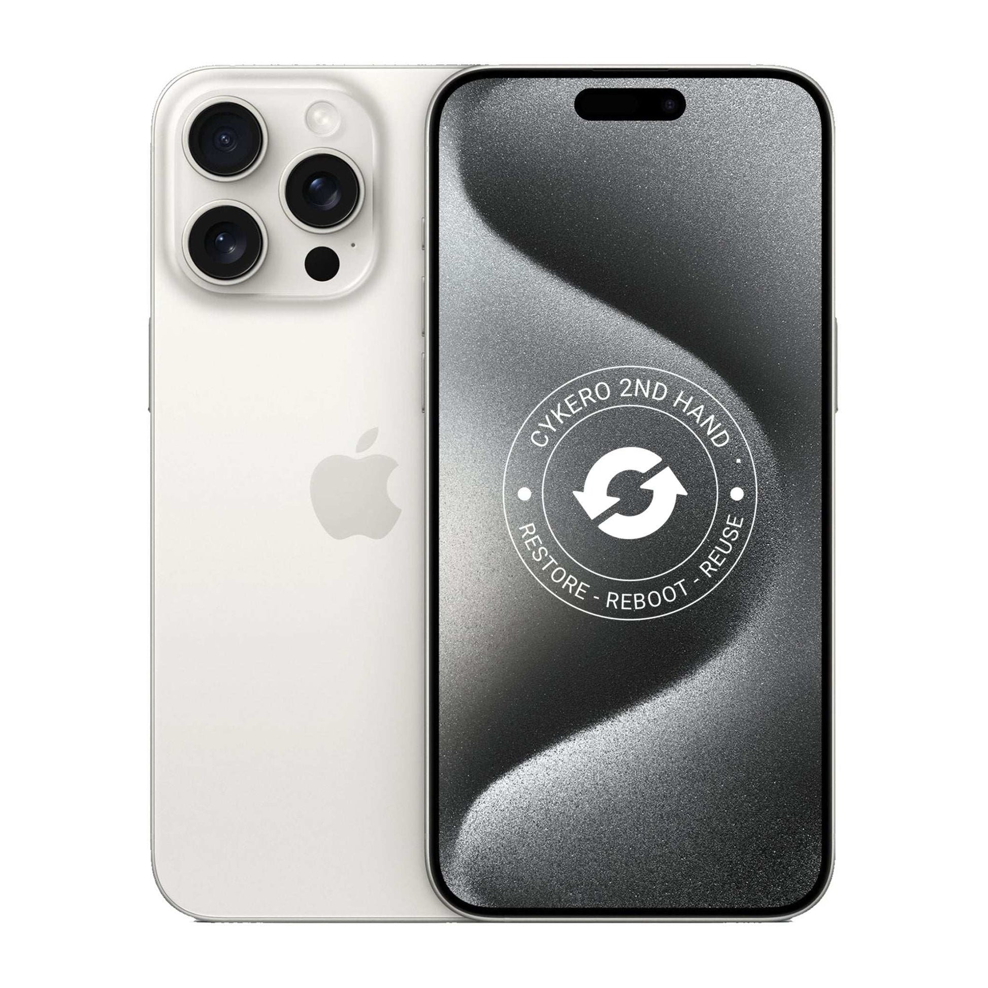 iPhone 15 Pro Max 512GB Titane Blanc Reconditionné - Cykero