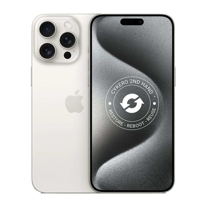 iPhone 15 Pro Max 512GB Titane Blanc Reconditionné - Cykero
