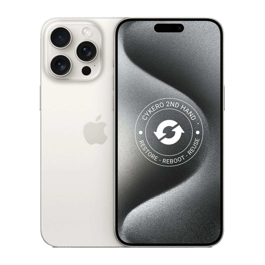 iPhone 15 Pro Max 1TB Titane Blanc Reconditionné - Cykero