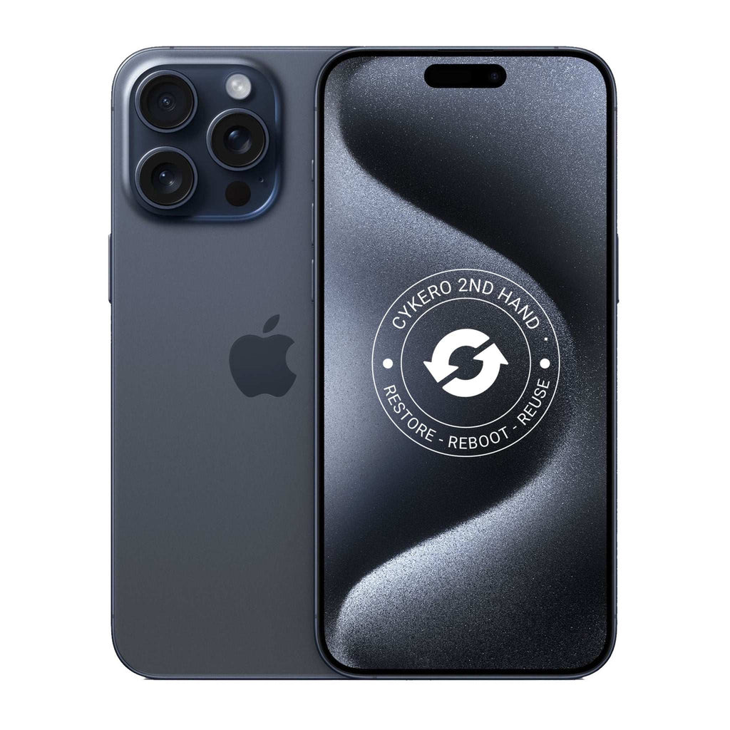 iPhone 15 Pro 128GB Titane Bleu Reconditionné - Cykero