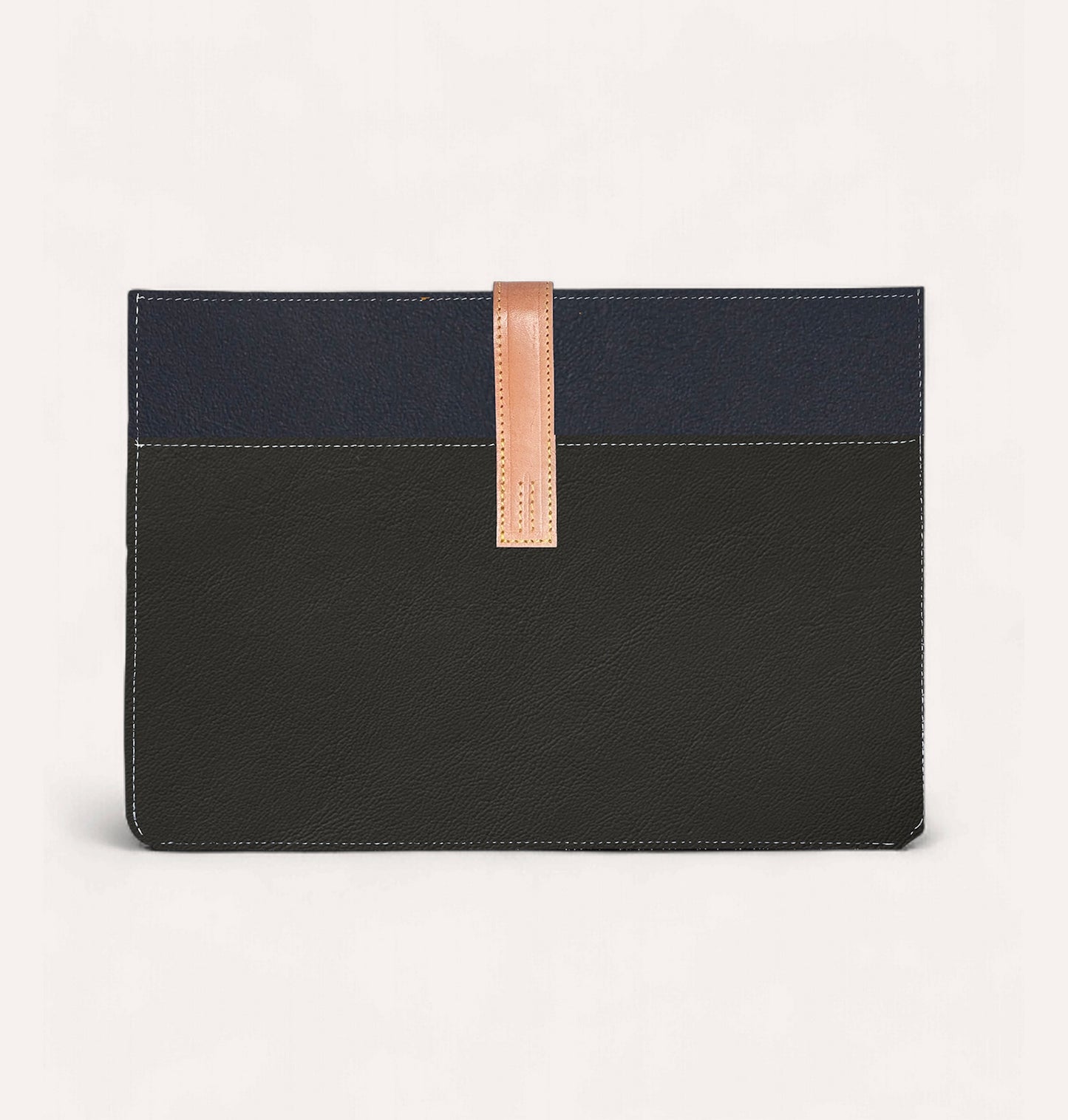Pochette CHARLIE GM en cuir recyclé Noir-Bleu Marine - Cykero